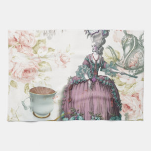 Fransk blommigt Paris Tea Party Marie Antoinette Kökshandduk