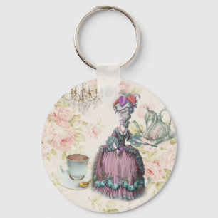 Fransk blommigt Paris Tea Party Marie Antoinette Nyckelring