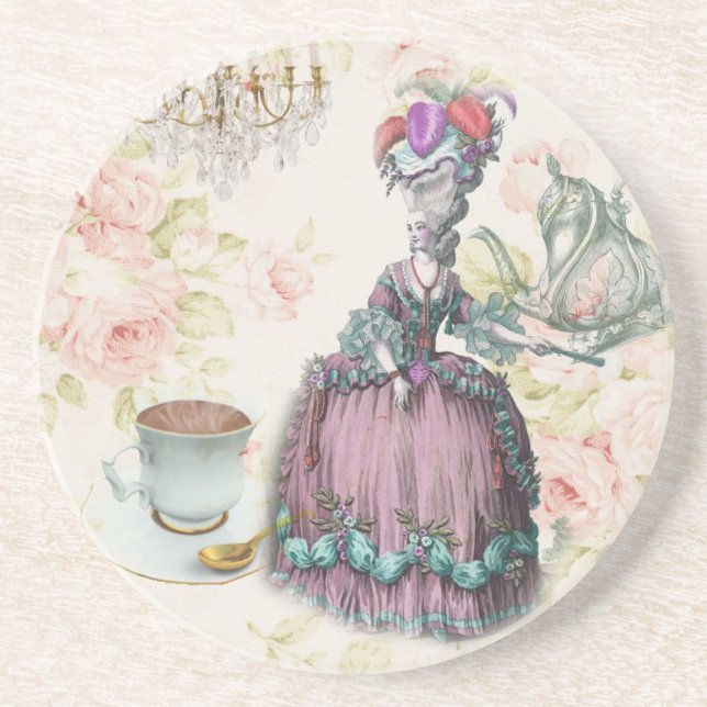 Fransk blommigt Paris Tea Party Marie Antoinette Underlägg (Framsidan)