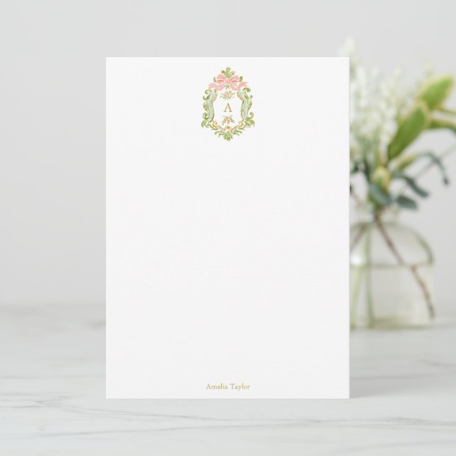 Fransk blommonogram Personlig Coquette-slöja Tack Kort (Stående Fram)