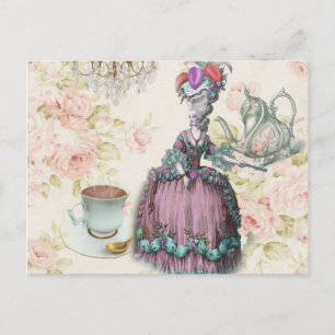 Fransk blomster Paris Tekvart Marie Antoinette Vykort