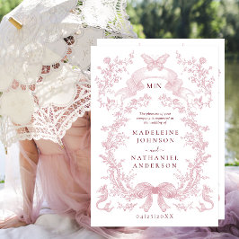 Fransk blomster ram kärlek trädgård formell bröllo inbjudningar