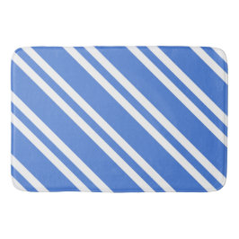 Fransk Blue and White Rand Badrumsmatta