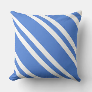 Fransk Blue and White Rand Kudde