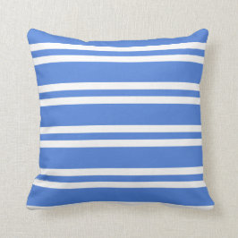 Fransk Blue and White Rand Kudde
