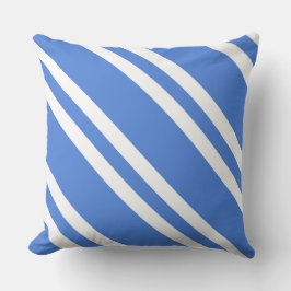 Fransk Blue and White Rand Kudde