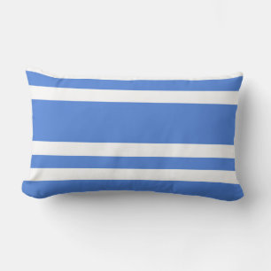 Fransk Blue and White Rand Lumbarkudde