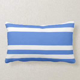 Fransk Blue and White Rand Lumbarkudde