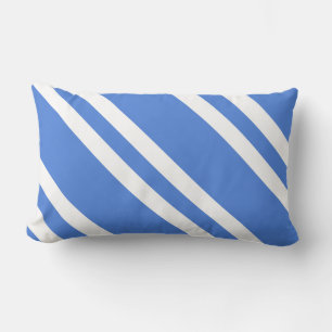 Fransk Blue and White Rand Lumbarkudde
