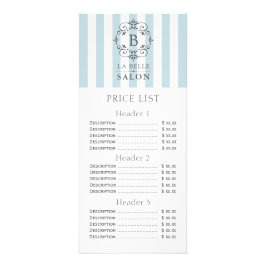 Fransk Blue Awning Rand Pris List-meny Reklamkort