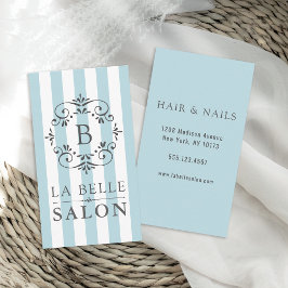 Fransk Blue Awning Rand Salon Visitkort