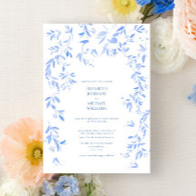Fransk Blue Blommigt Botanical Bröllop
