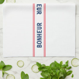 Fransk Blue Bonheur & Red Stripe Kitchen Kökshandduk