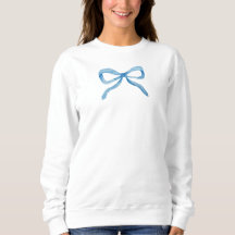 Fransk Blue Bow Preppy Sweatshirt