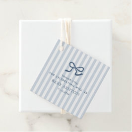 Fransk Blue Bow & Rand Baby Shower Gåvor Etiketter