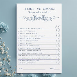 Fransk Blue 'Bride or Groom' Möhippa Game