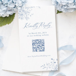 Fransk Blue Bröllop OSA QR-kod Tilläggskort