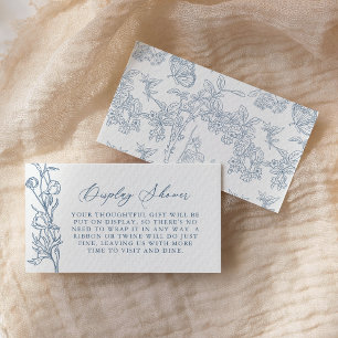 Fransk Blue Chinoiserie Blommigt Visning Shower Tilläggskort