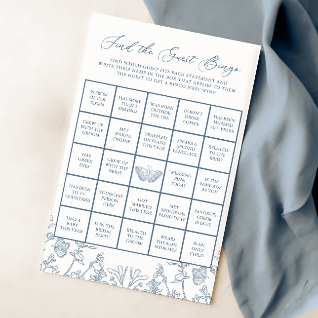 Fransk Blue Chinoiserie Möhippa Bingo Game (Skapare uppladdad)