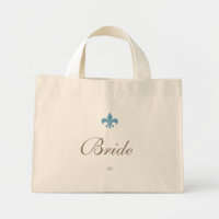 Fransk Blue Fleur de Lis Bride Initial Monogram