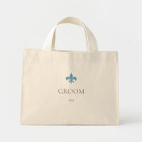 Fransk Blue Fleur de Lis Groom Initial Monogram