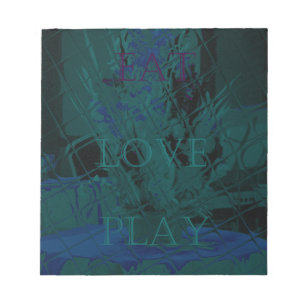Fransk Blue Kärlek Eat Play Flower färg för alla Anteckningsblock