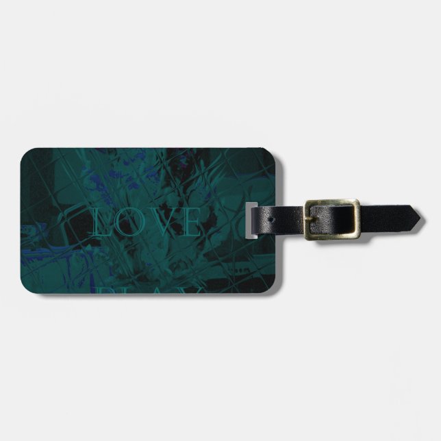 Fransk Blue Kärlek Eat Play Flower färg för alla Bagagebricka (Horisontell Framsida)