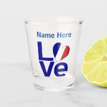 Fransk Blue KÄRLEK Heart Flagga Personlig