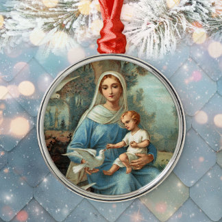 Fransk Blue Madonna Ornament