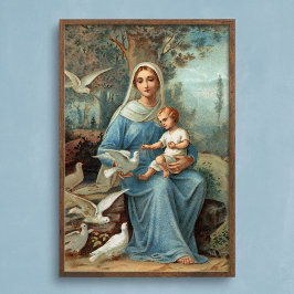 Fransk Blue Madonna Poster