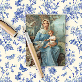 Fransk Blue Madonna-vykort Meddelande Vykort