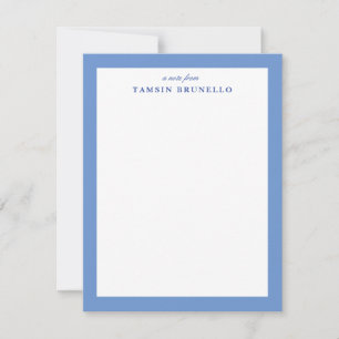 Fransk Blue Preppy Rand Personal Stationery Inbjudningar