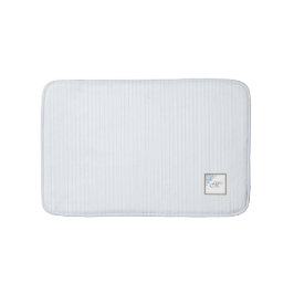 Fransk Blue Rand Fleur de Lis Script Monogram Badrumsmatta