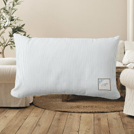 Fransk Blue Rand Fleur de Lis Script Monogram Lumbarkudde