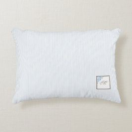 Fransk Blue Rand Fleur de Lis Script Monogram Prydnadskudde