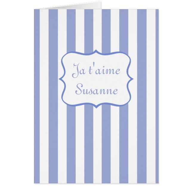 Fransk Blue Rand Hälsningskort (Framsidan)