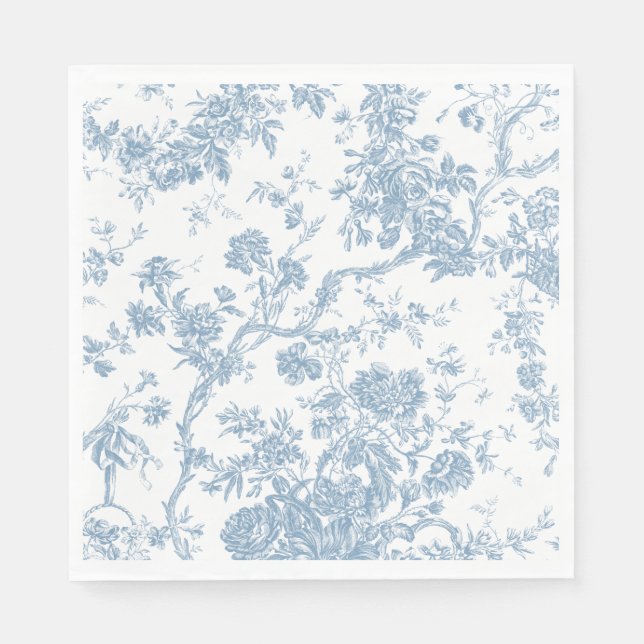 Fransk Blue Toile de Jouy Pappersservett (Framsidan)