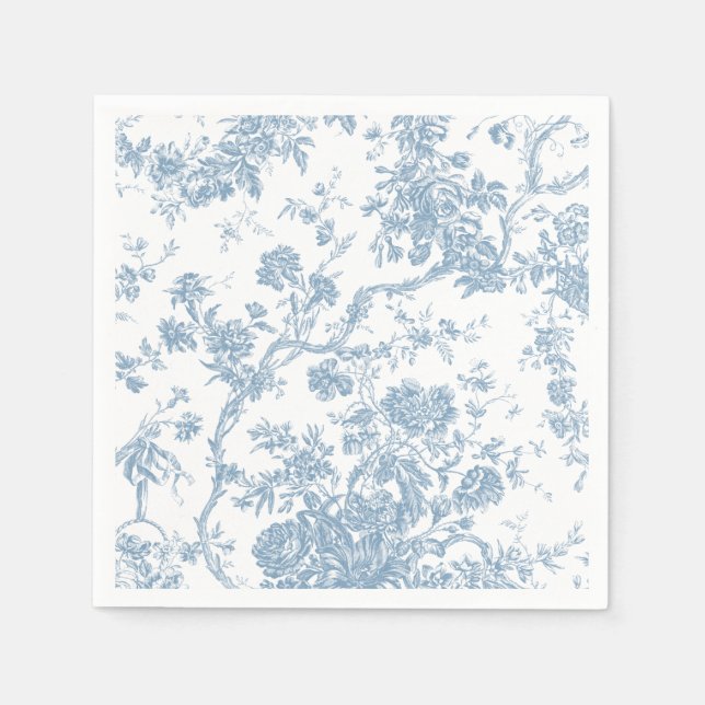 Fransk Blue Toile de Jouy Pappersservett (Framsidan)
