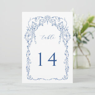 Fransk Blue Vintage Botanical Ram Bordsnummer