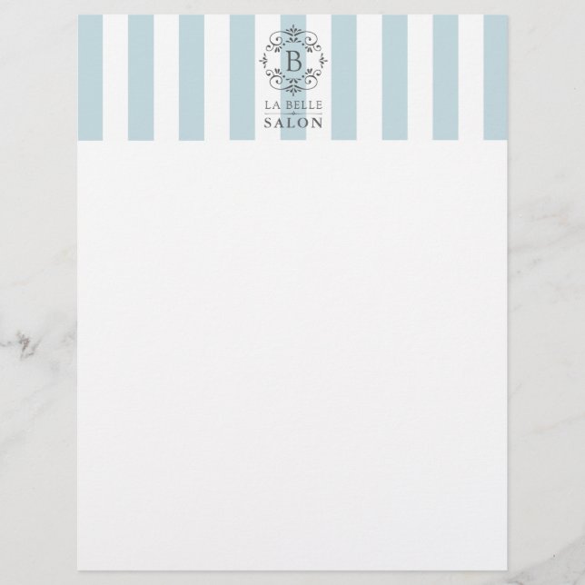 Fransk Blue - White Rand med Monogram (Framsida)