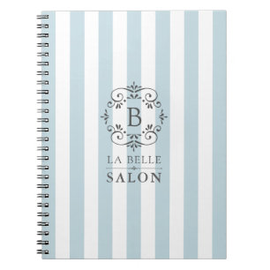 Fransk Blue - White Rand med Monogram Anteckningsbok