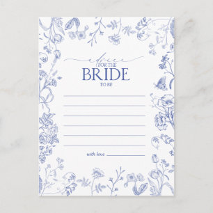 Fransk Blue & White Victorian Advice to Bride Vykort