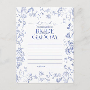 Fransk Blue & White Victorian Blommigt Date Ideas Vykort