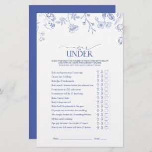 Fransk Blue & White Victorian Möhippa Game