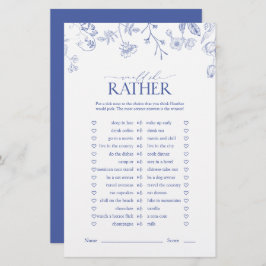 Fransk Blue & White Victorian Möhippa Game