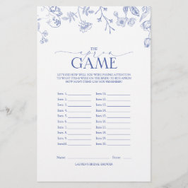 Fransk Blue & White Victorian Möhippa Game