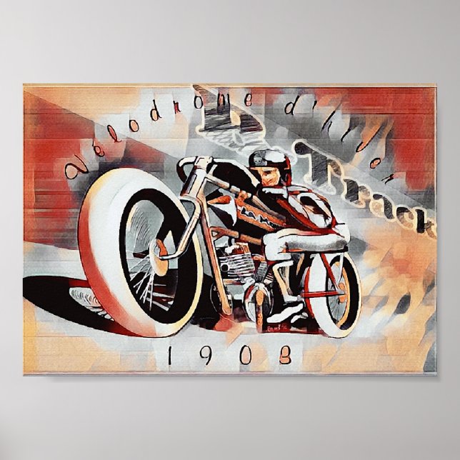 FRANSK BOARD TRACK MOTO POSTER (Framsidan)