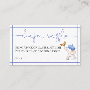 Fransk Bonjour Bebe Blue Boy Diaper Raffle Tilläggskort