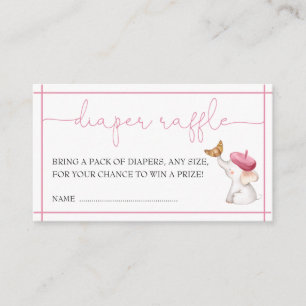 Fransk Bonjour Bebe Rosa Girl Girl Diaper Raffle Tilläggskort