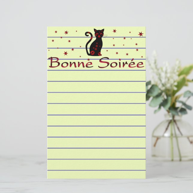 Fransk:Bonne Soiree Brevpapper (Stående Fram)